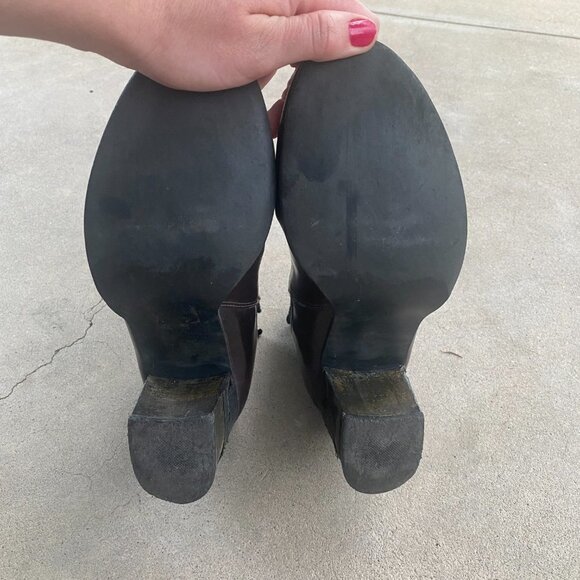 H&M Brown Leather Heeled Ankle Booties - Picture 12 of 13